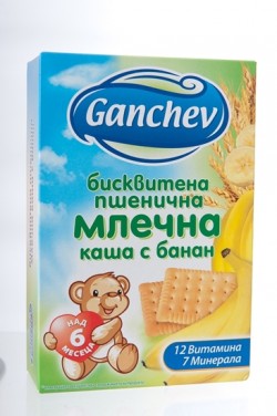 БИСКВИТЕНА КАША С БАНАН ГАНЧЕВ 200 ГР - ЦЕНА ЗА БР.