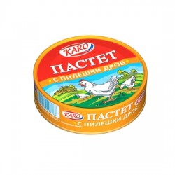 ПАСТЕТ КАРО С ПИЛЕШКИ ДРОБ 300ГР.*24БР.