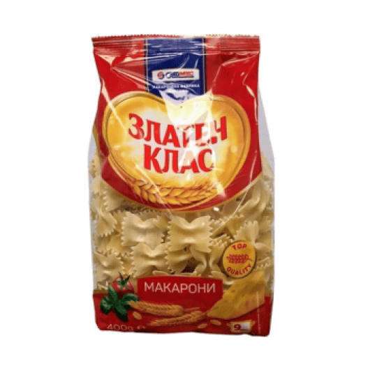 МАКАРОНИ ПАНДЕЛКИ ЗЛАТЕН КЛАС 400ГР*30 0